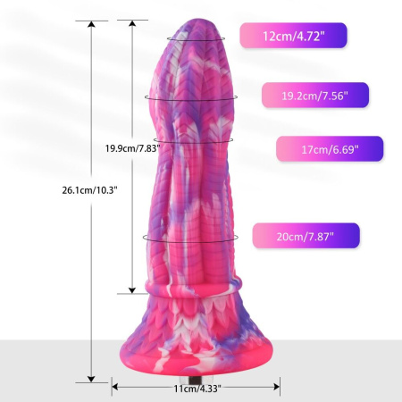 Фаллоимитатор для секс-машин Hismith 10.3″ Silicone Monster Dildo Series, система крепления KlicLok || 