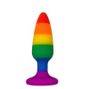 Силиконовая анальная пробка Wooomy Hiperloo Silicone Rainbow Plug M, диаметр 2,9 см, длина 11 см