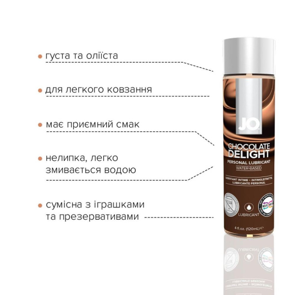 Смазка на водной основе System JO H2O — Chocolate Delight (120 мл) без сахара, растительный глицерин