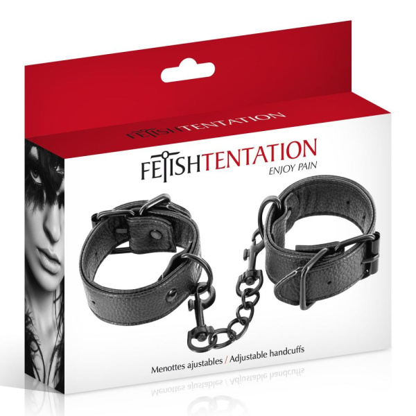 Наручники Fetish Tentation Adjustable Handcuffs, регулируемые, съемная цепочка с карабинами