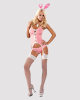 Эротический костюм зайки Obsessive Bunny suit 4 pcs costume pink L/XL, розовый, топ с подвязками, тр || 