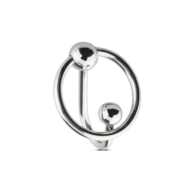 Уретральная вставка с кольцом Sinner Gear Unbendable - Sperm Stopper Solid, диаметр кольца 3,2см