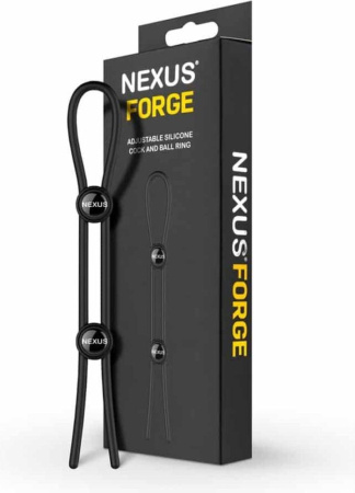 Эрекционное кольцо Nexus FORGE Double Adjustable Lasso - Black || 