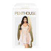 Бэби-долл с ажурным браллетом и ассиметричным подолом Penthouse - Naughty Doll White S/M || 