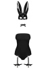 Эротический костюм кролика Obsessive Bunny costume S/M, black, боди, чокер, гартеры, чулки, маска || 