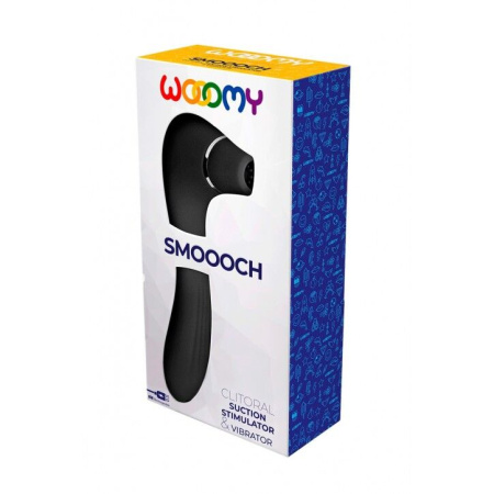 Вакуумный стимулятор с вибрацией Wooomy Smoooch Black Clitoral Suction & Vibration || 