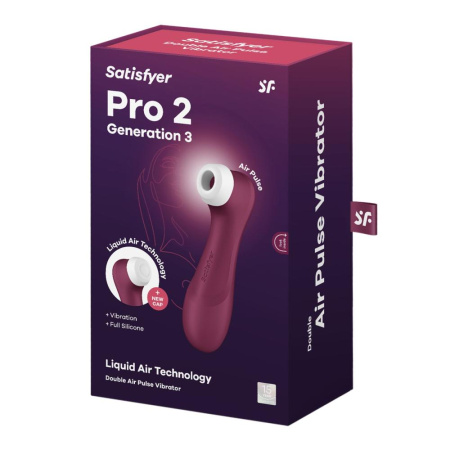 Вакуумный клиторальный стимулятор Satisfyer Pro 2 Generation 3 with Liquid Air Wine Red || 