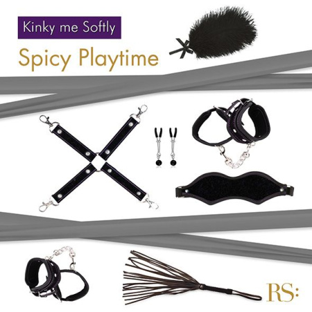 Подарочный набор для BDSM RIANNE S - Kinky Me Softly Black: 8 предметов для удовольствия || 