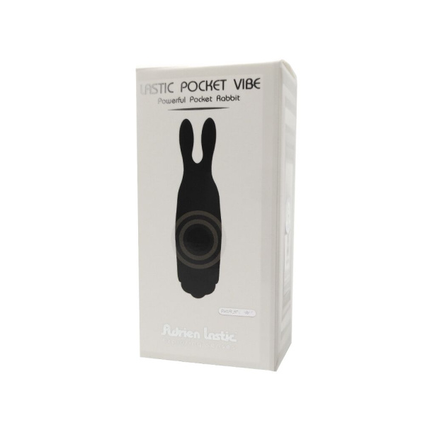 Вибропуля Adrien Lastic Pocket Vibe Rabbit Black со стимулирующими ушками