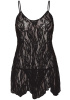 Пеньюар Leg Avenue Rose Lace Flair Chemise Black Plus Size || 