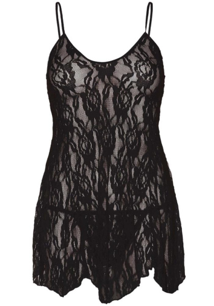 Пеньюар Leg Avenue Rose Lace Flair Chemise Black Plus Size