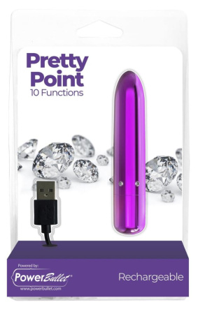 Вибропуля PowerBullet - Pretty Point Rechargeable Bullet Purple || 