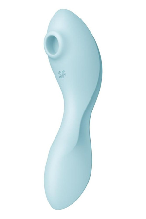 Вакуумный смарт-стимулятор с вибрацией Satisfyer Curvy Trinity 5 (Blue), управление со смартфона || 