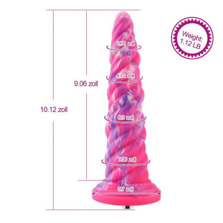 Фантазийный фаллоимитатор 10.12″ для секс-машин Hismith Silicone Dildo rose Monster Series, KlicLok || 
