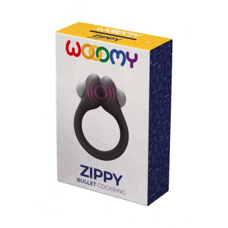 Эрекционное виброкольцо Wooomy Zippy, 1 виброрежим, диаметр 3–4,2 см || 