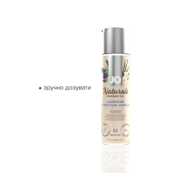 Массажное масло System JO – Naturals Massage Oil – Lavender & Vanilla с натуральными эфирными маслам