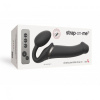 Безремневой страпон с вибрацией Strap-On-Me Vibrating Black L, диаметр 3,7см, пульт ДУ, регулируемый || 