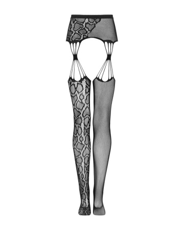 Эротические колготки-бодистокинг Obsessive Garter stockings S821 S/M/L, имитация чулок и пояса для ч || 