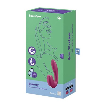 Вакуумный смарт-вибратор Satisfyer Sunray Berry, 4 положение ствола || 