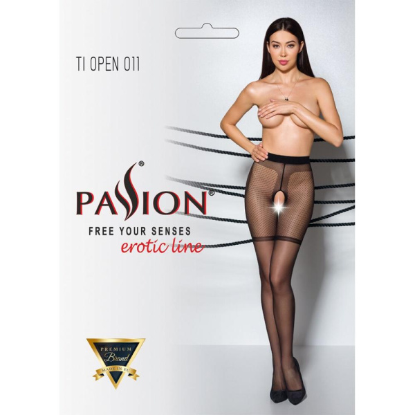 Колготки с открытым доступом, с контрастными шортиками TIOPEN 011 black 5 (20 den) — Passion