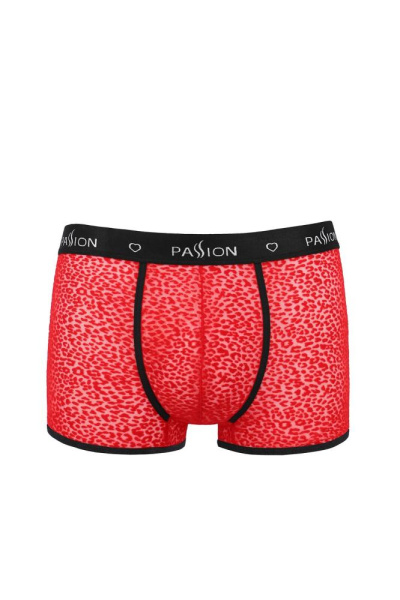 Мужские прозрачные боксеры Passion 046 Short Parker S/M Red, сетка, под леопард