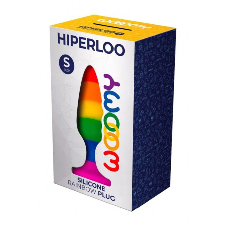 Силиконовая анальная пробка Wooomy Hiperloo Silicone Rainbow Plug S, диаметр 2,4 см, длина 9 см || 