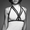 Портупея Bijoux Indiscrets MAZE - Halter Bra Harness Black || 