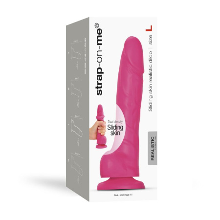 Реалистичный фаллоимитатор Strap-On-Me Sliding Skin Realistic Dildo Fuchsia - L, эффект подвижной ко || 