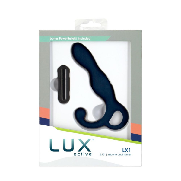 Массажер простаты Lux Active LX1 Anal Trainer 5.75″, Dark Blue, вибропуля в комплекте