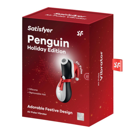 Вакуумный клиторальный стимулятор Satisfyer Penguin Holiday Edition, в шапочке и шарфе || 