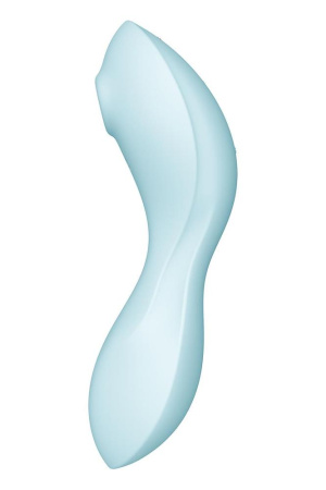 Вакуумный смарт-стимулятор с вибрацией Satisfyer Curvy Trinity 5 (Blue), управление со смартфона || 