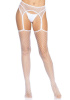Чулки-сетка Leg Avenue Net stockings with garter belt One size White, пояс, подвязки || 