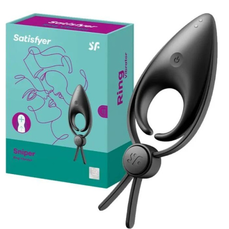 Эрекционное виброкольцо лассо с регулировкой размера Satisfyer Sniper Black || 