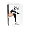 Сексуальные виниловые чулки Art of Sex - Lora с кружевом, размер M, цвет черный || 