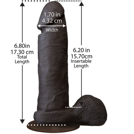 Фаллоимитатор Doc Johnson The Realistic Cock 6 inch Black - ULTRASKYN, Vac-U-Lock, диаметр 4,3см || 