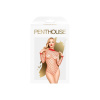 Боди Penthouse Scandalous S/L Red, крупная сетка, высокий воротник, длинные рукава || 