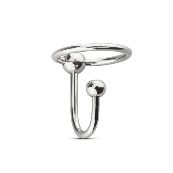 Уретральная вставка с кольцом Sinner Gear Unbendable - Sperm Stopper Solid, диаметр кольца 3,2см