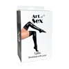 Сексуальные виниловые чулки Art of Sex - Lora с кружевом, размер L, цвет черный || 